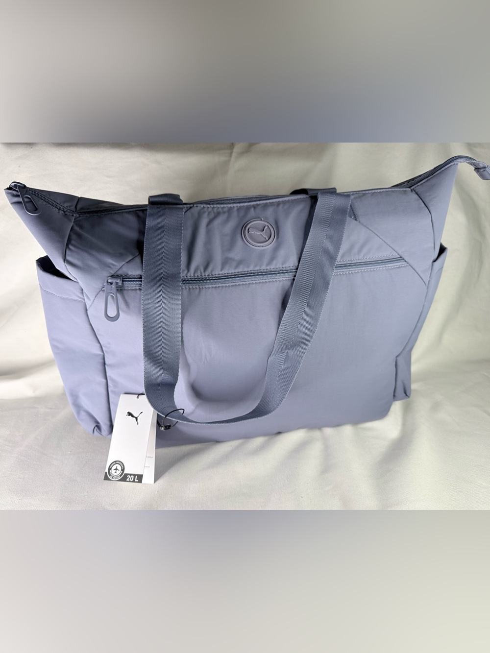 Puma Gray large tote bag with water bottles holders.